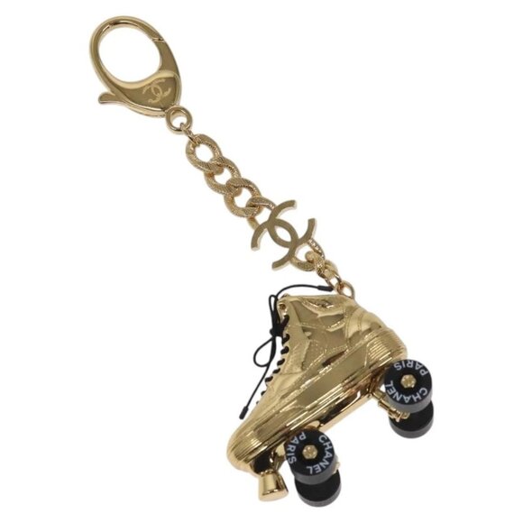 CHANEL Roller Skates Charm metal Gold CC Auth bs23306A - Picture 1 of 12